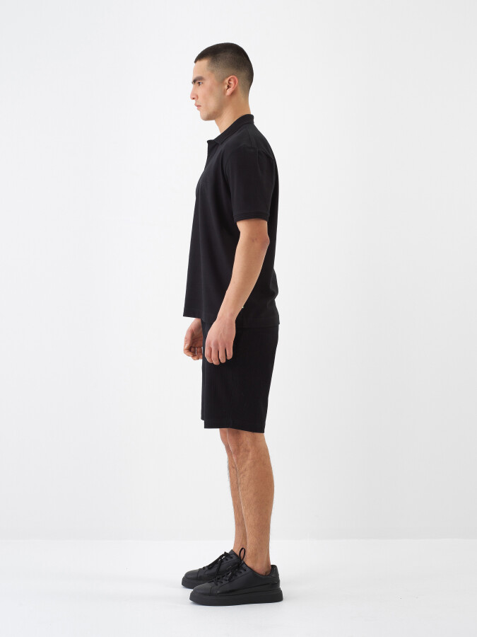 Black Regular Fit Cotton T-Shirt - 3
