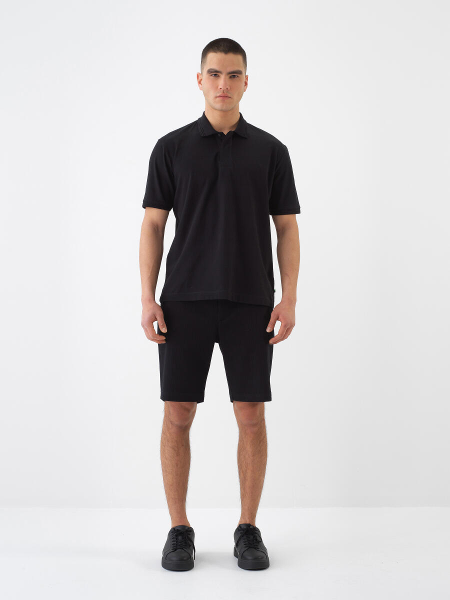 Black Regular Fit Cotton T-Shirt - 2