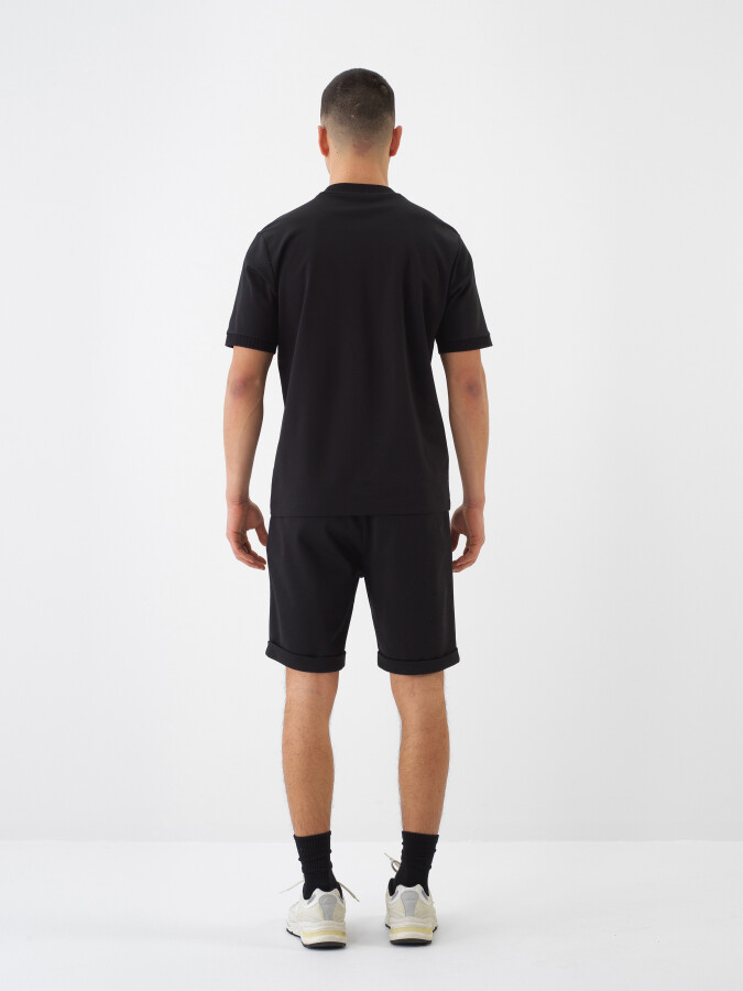 Black Regular Fit Cotton T-Shirt - 5