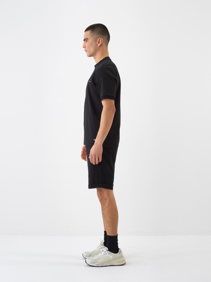 Black Regular Fit Cotton T-Shirt - 3