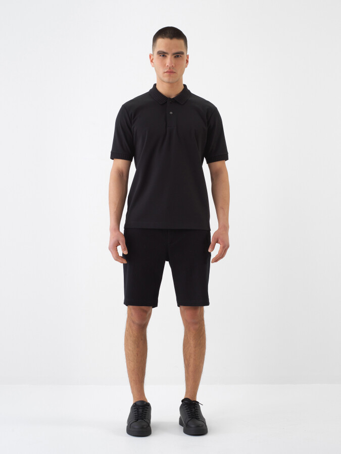 Black Regular Fit Cotton T-Shirt - 2