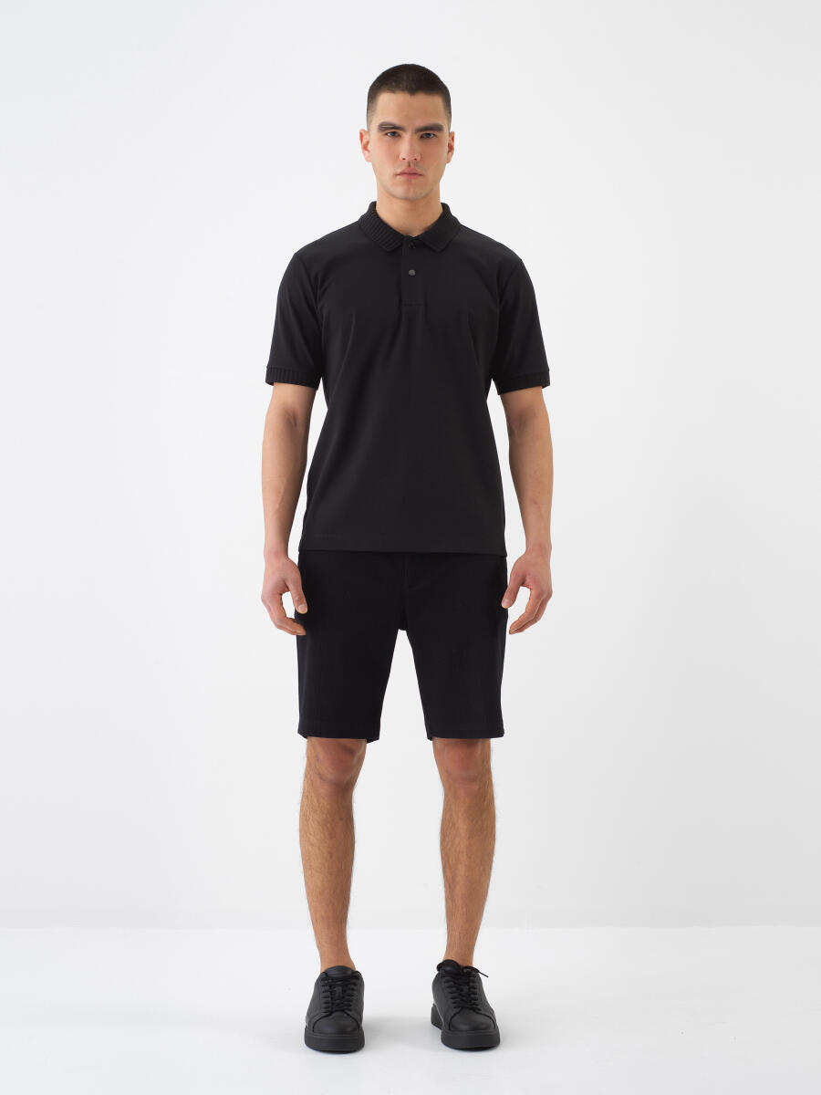 Black Regular Fit Cotton T-Shirt - 2