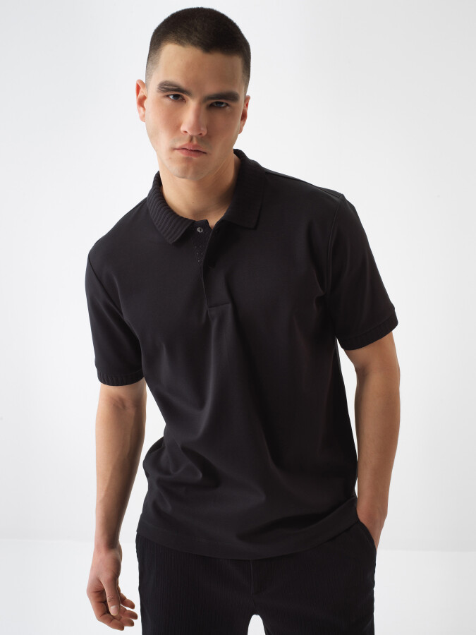 Black Regular Fit Cotton T-Shirt 