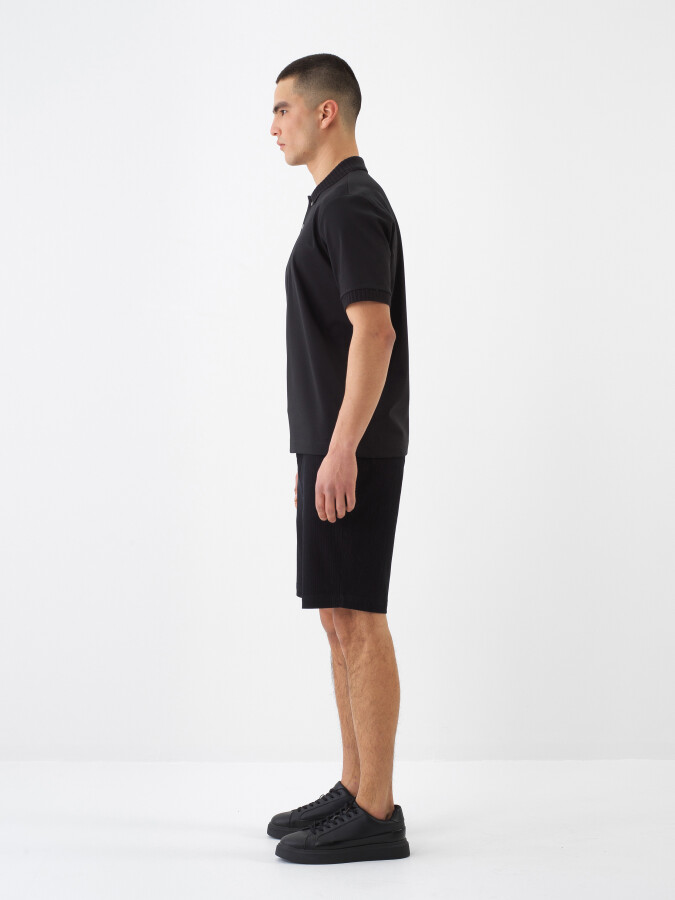 Black Regular Fit Cotton T-Shirt - 3