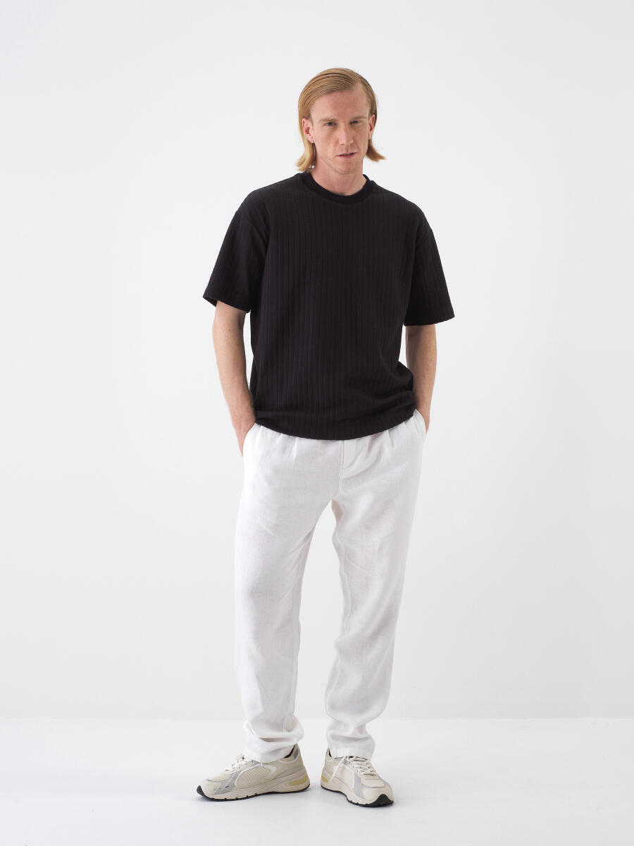 Black Regular Fit Cotton T-Shirt - 2