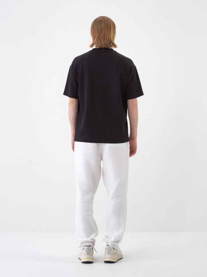 Black Regular Fit Cotton T-Shirt - 4