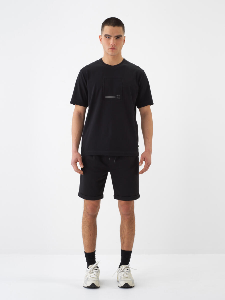 Black Regular Fit Cotton T-Shirt - 2
