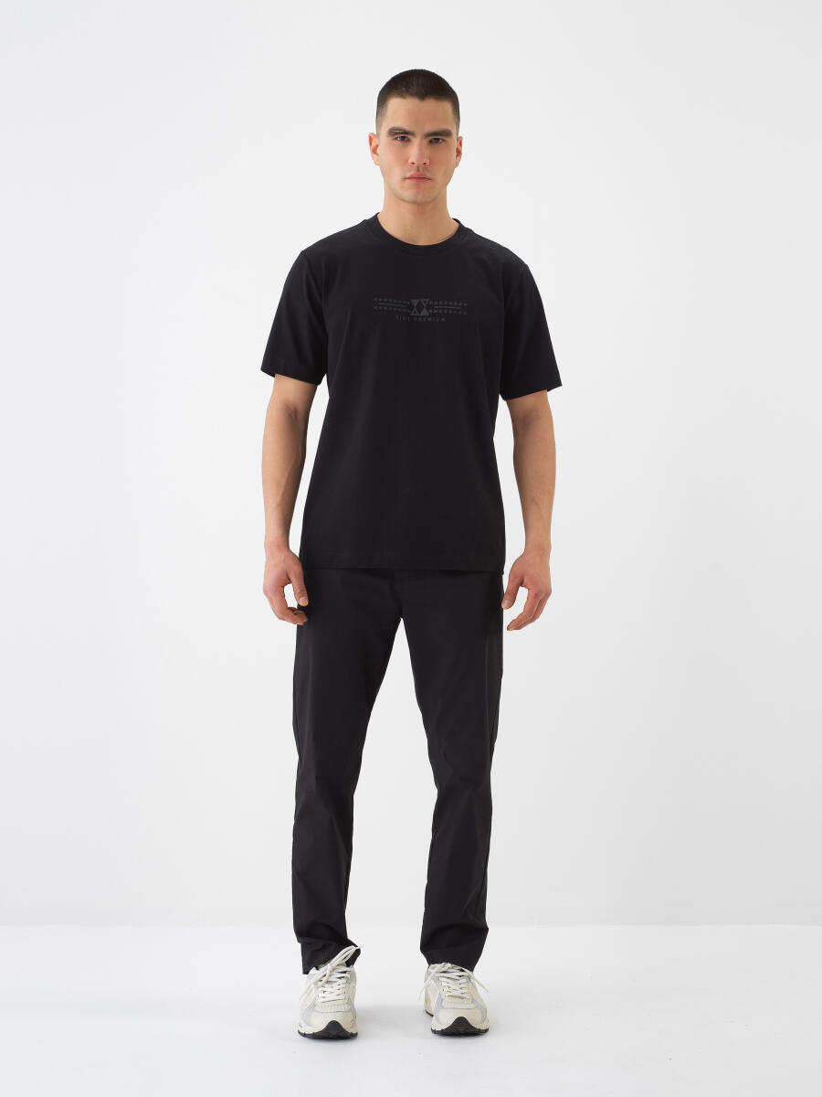 Black Regular Fit Cotton T-Shirt - 2