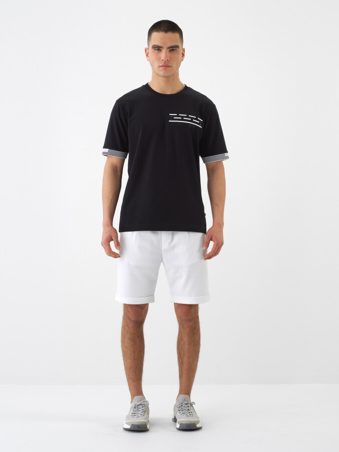 Black Regular Fit Cotton T-Shirt - 2