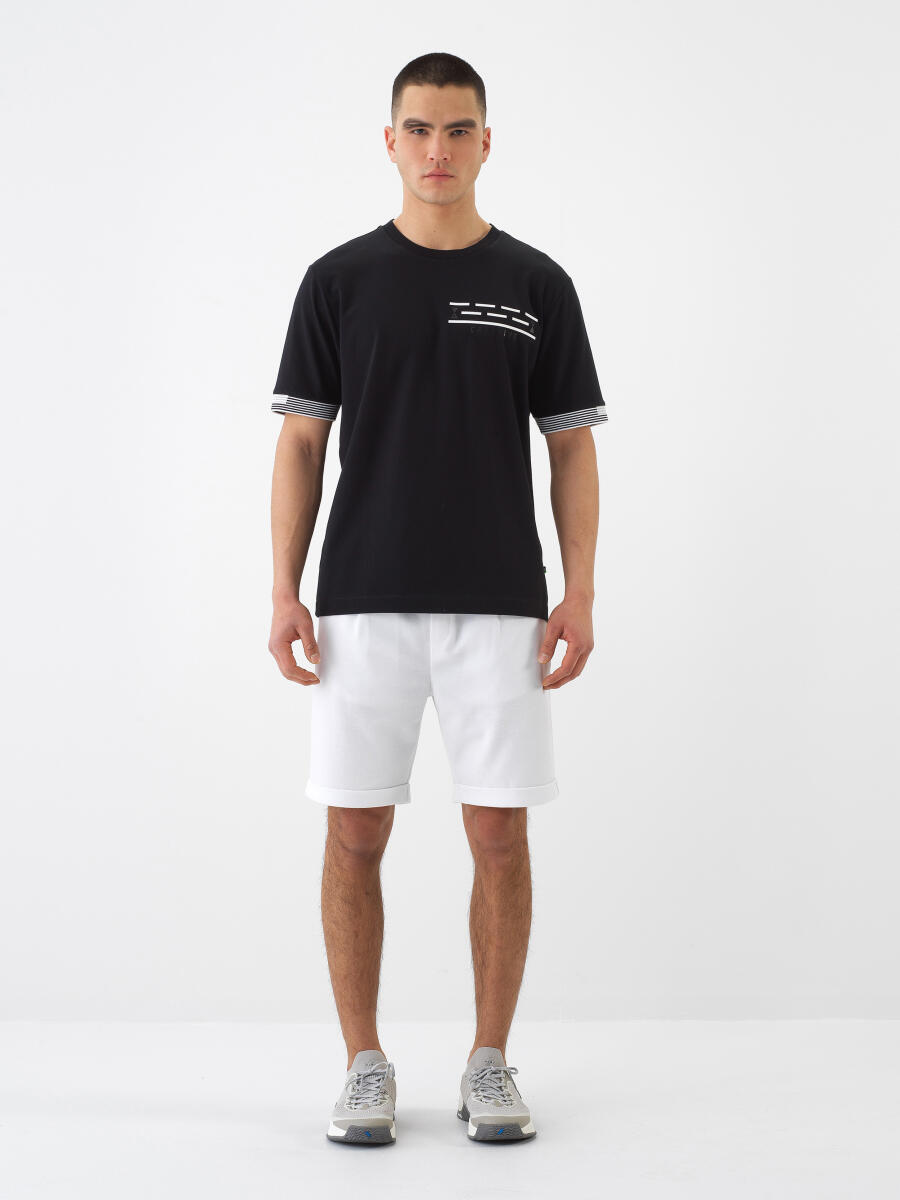 Black Regular Fit Cotton T-Shirt - 2