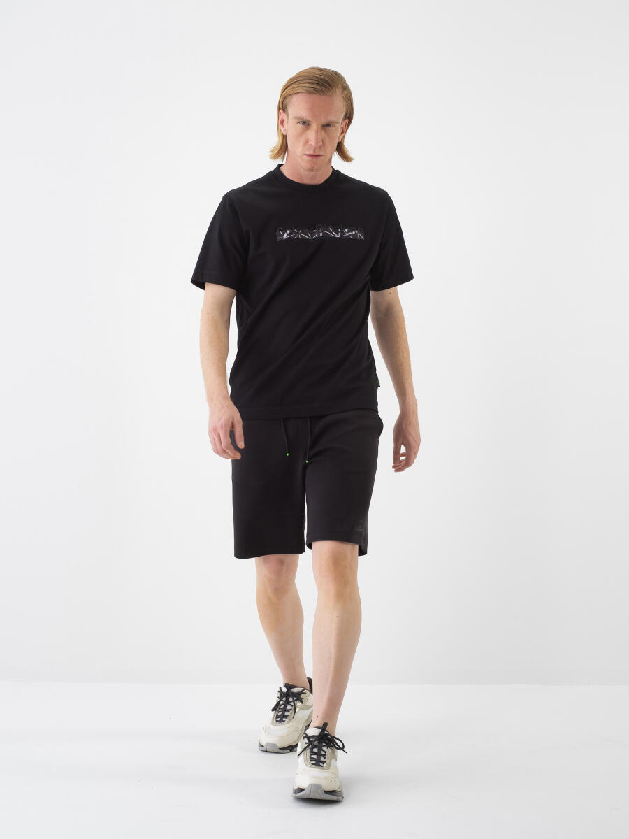 Black Regular Fit Cotton T-Shirt - 2