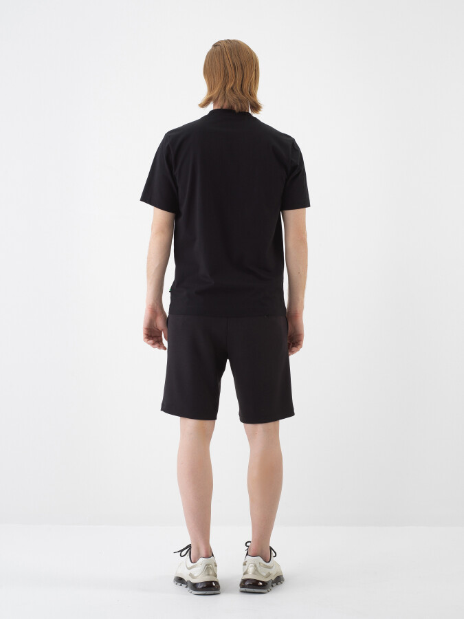 Black Regular Fit Cotton T-Shirt - 5