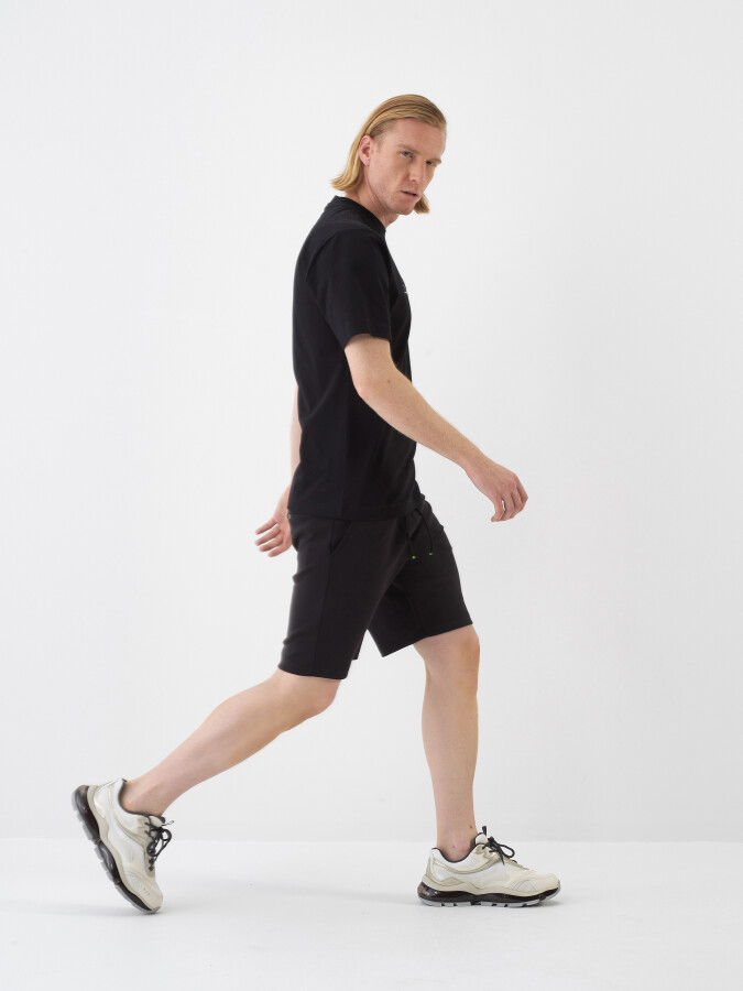 Black Regular Fit Cotton T-Shirt - 3