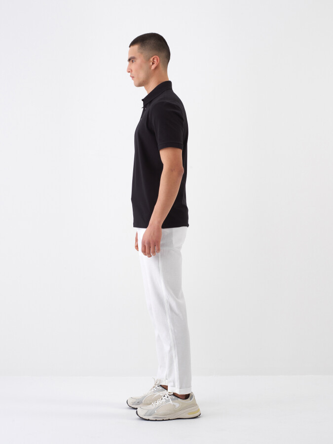 Black Slim Fit Cotton T-Shirt - 3