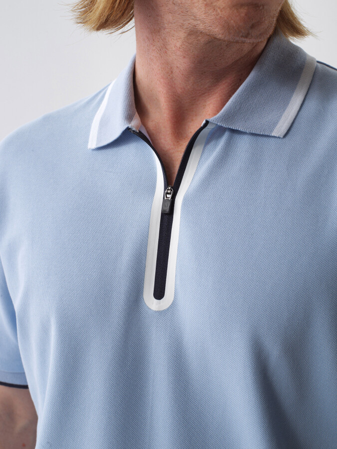 Blue Regular Fit Cotton T-Shirt - 3