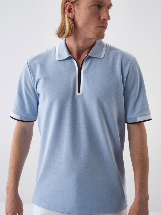 Blue Regular Fit Cotton T-Shirt - 1