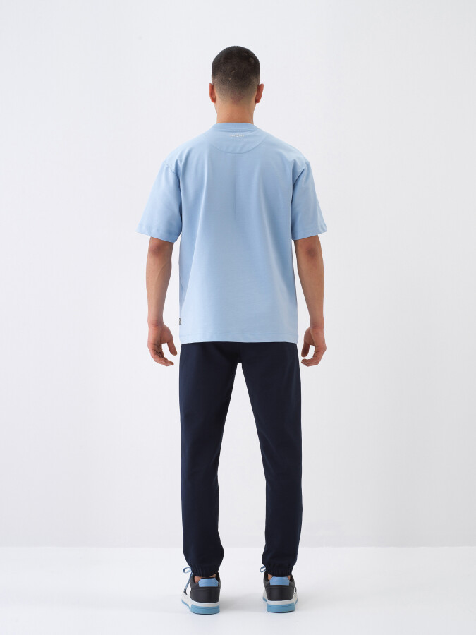 Blue Regular Fit Cotton T-Shirt - 5