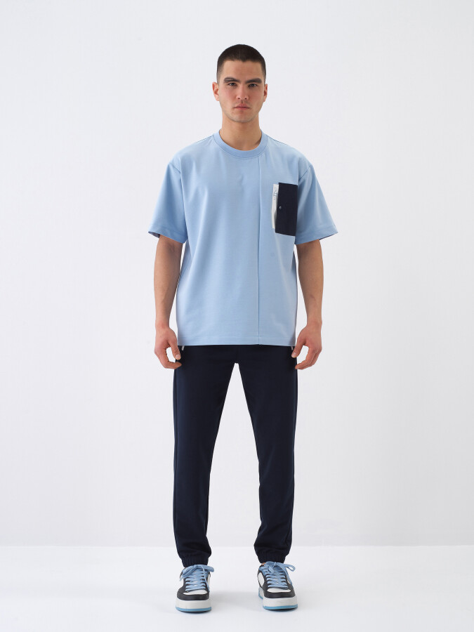 Blue Regular Fit Cotton T-Shirt (1)