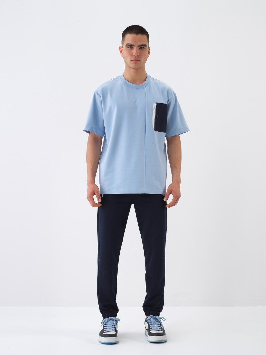 Blue Regular Fit Cotton T-Shirt - 2