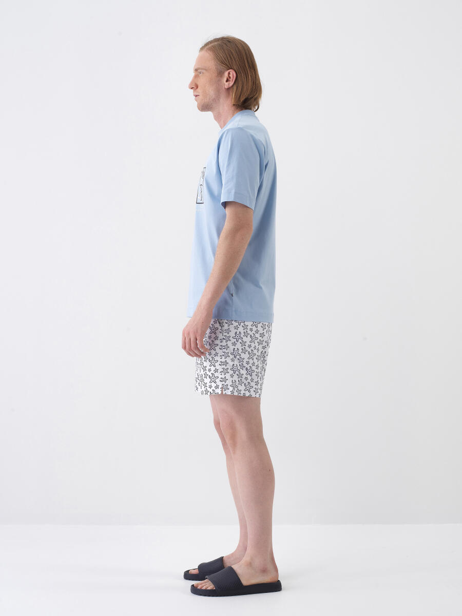 Blue Regular Fit Cotton T-Shirt - 3