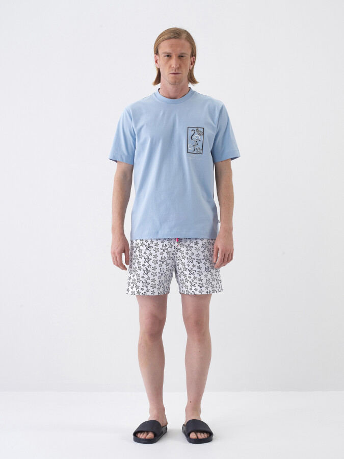 Blue Regular Fit Cotton T-Shirt - 2