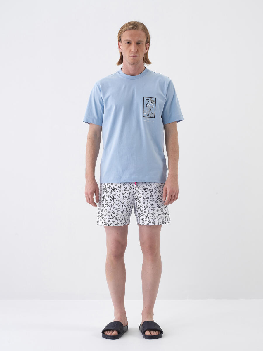 Blue Regular Fit Cotton T-Shirt - 2