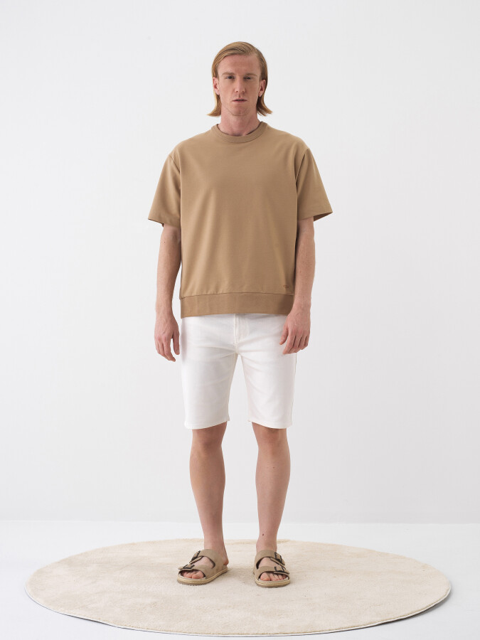 Camel Oversize Cotton T-Shirt - 2