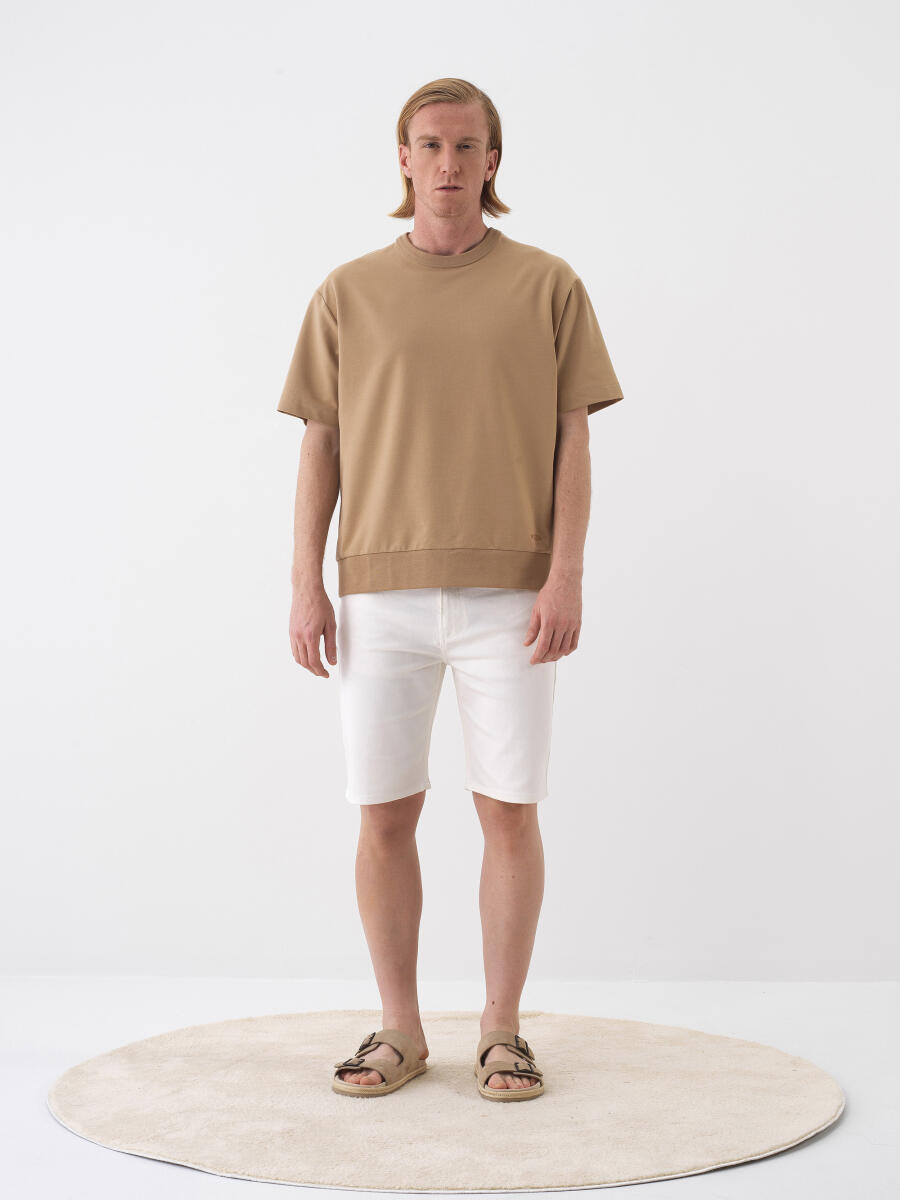 Camel Oversize Cotton T-Shirt - 2