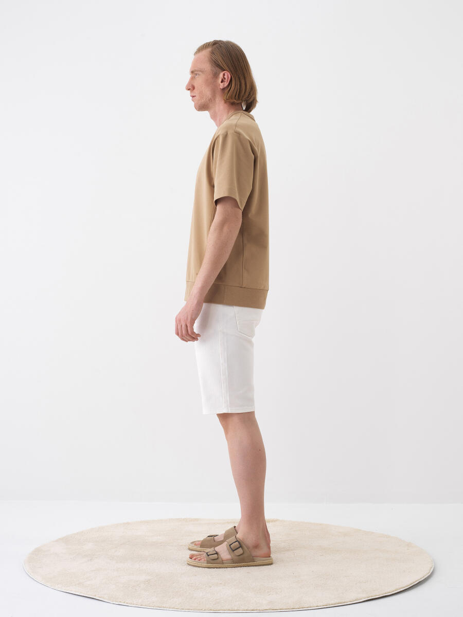 Camel Oversize Cotton T-Shirt - 3