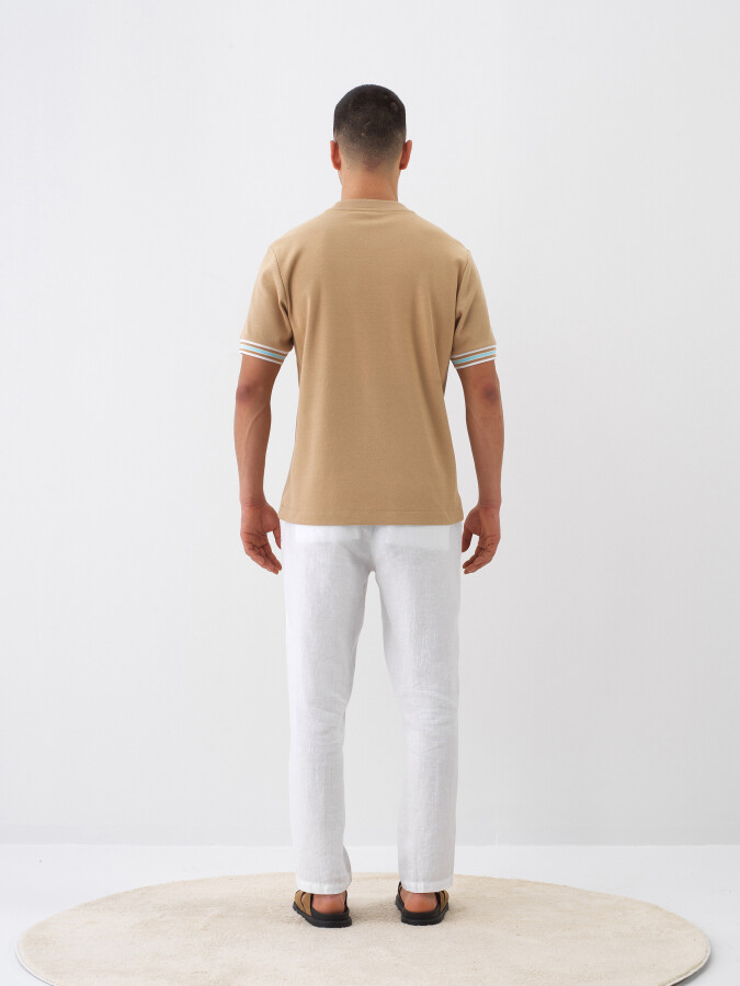 Camel Regular Fit Cotton T-Shirt - 5