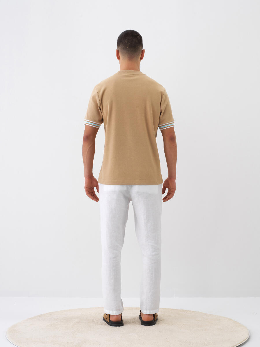 Camel Regular Fit Cotton T-Shirt - 5