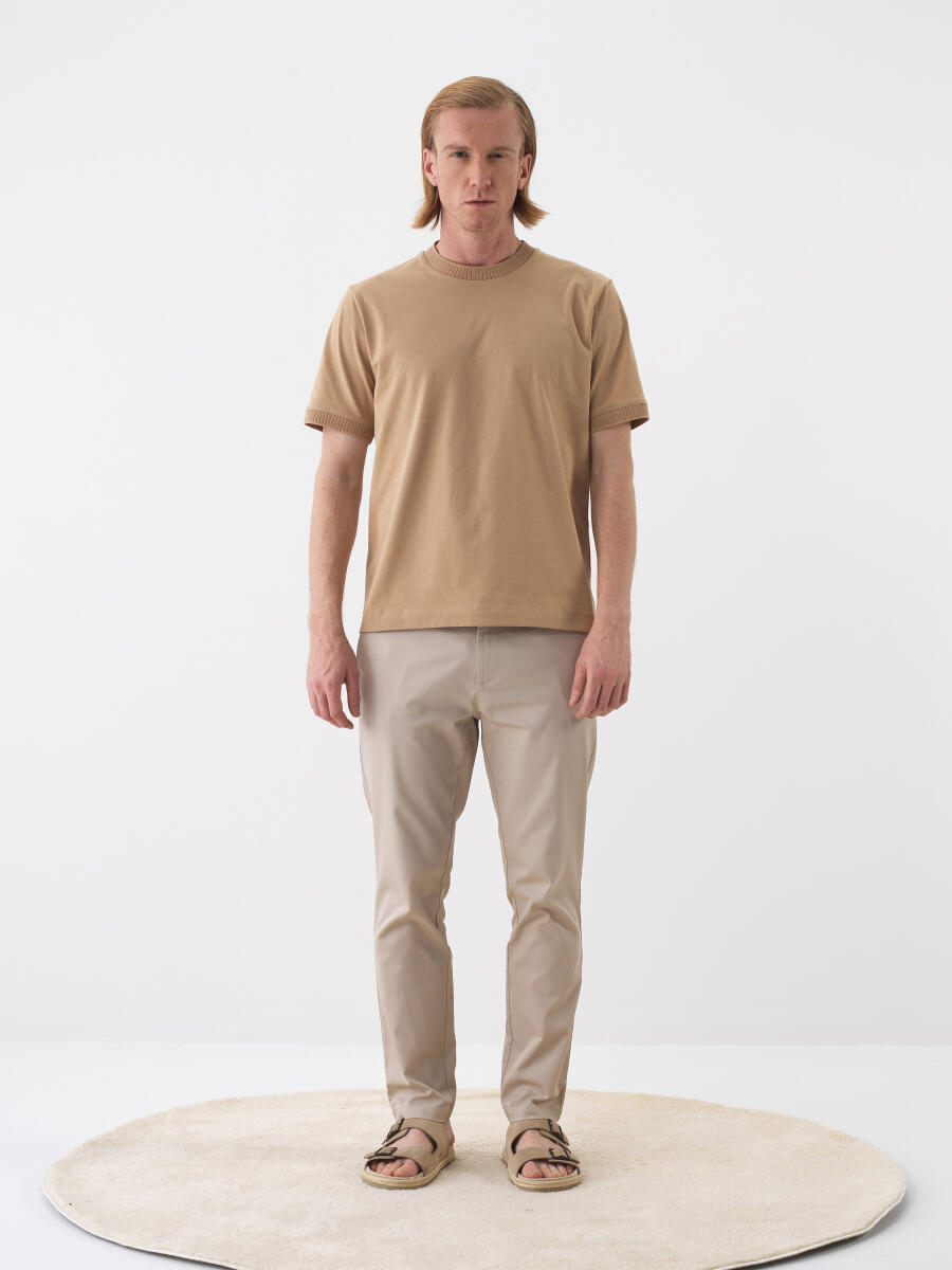 Camel Regular Fit Cotton T-Shirt - 2