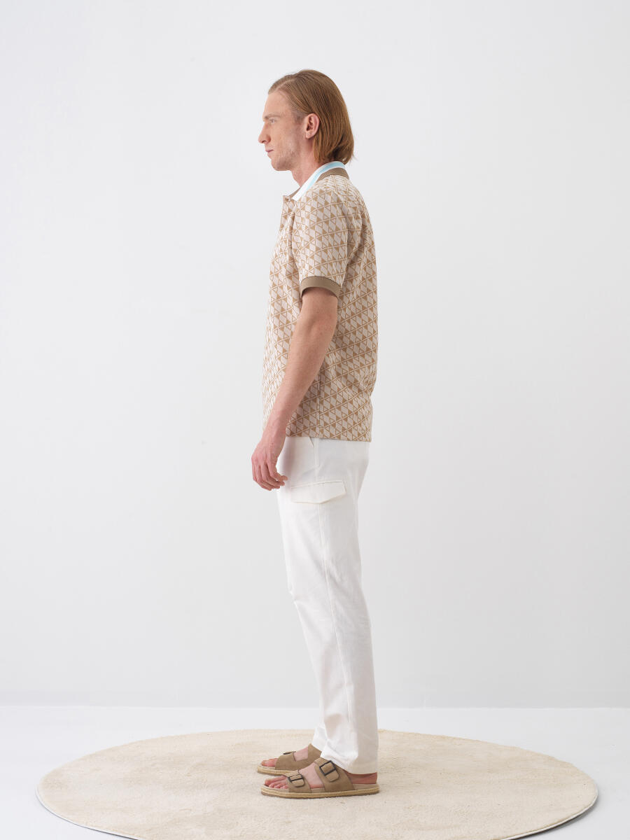 Camel Regular Fit Cotton T-Shirt - 3