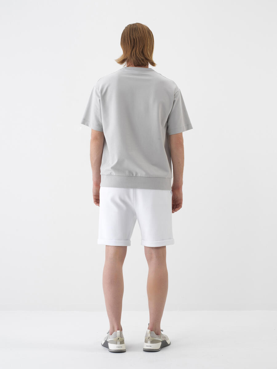 Gray Oversize Cotton T-Shirt - 5