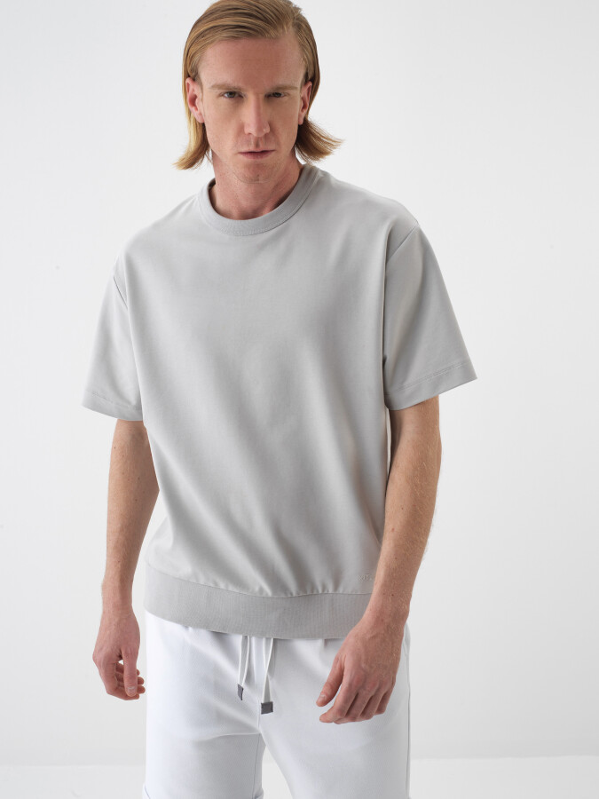 Gray Oversize Cotton T-Shirt