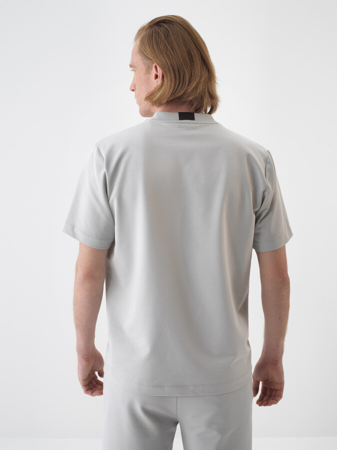 Gray Regular Fit Cotton T-Shirt - 4