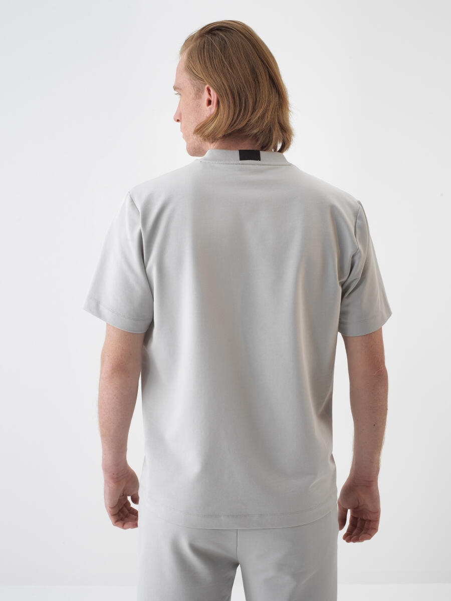 Gray Regular Fit Cotton T-Shirt - 4