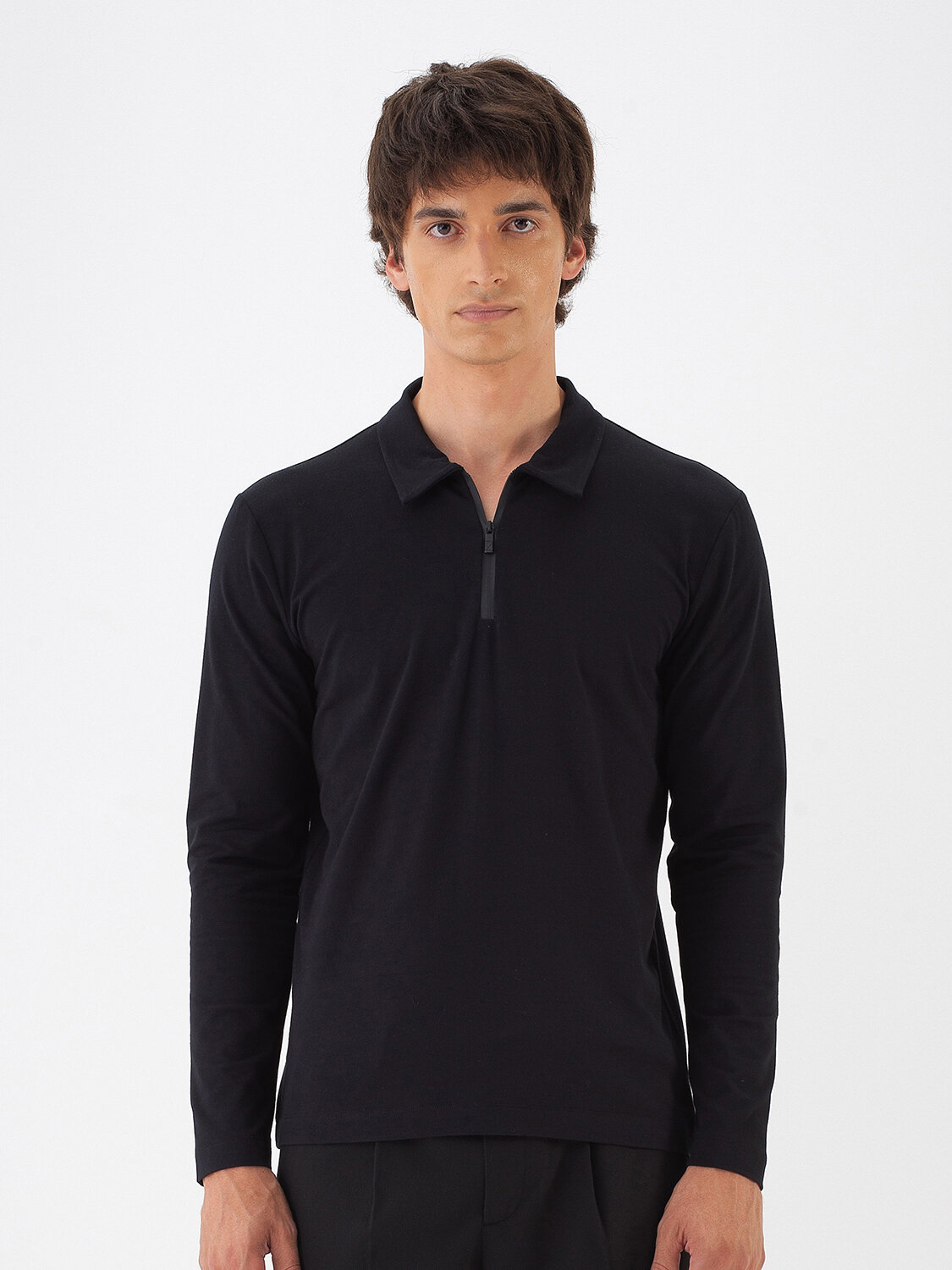 Modal Cotton Basic Polo Neck T-Shirt - Xint