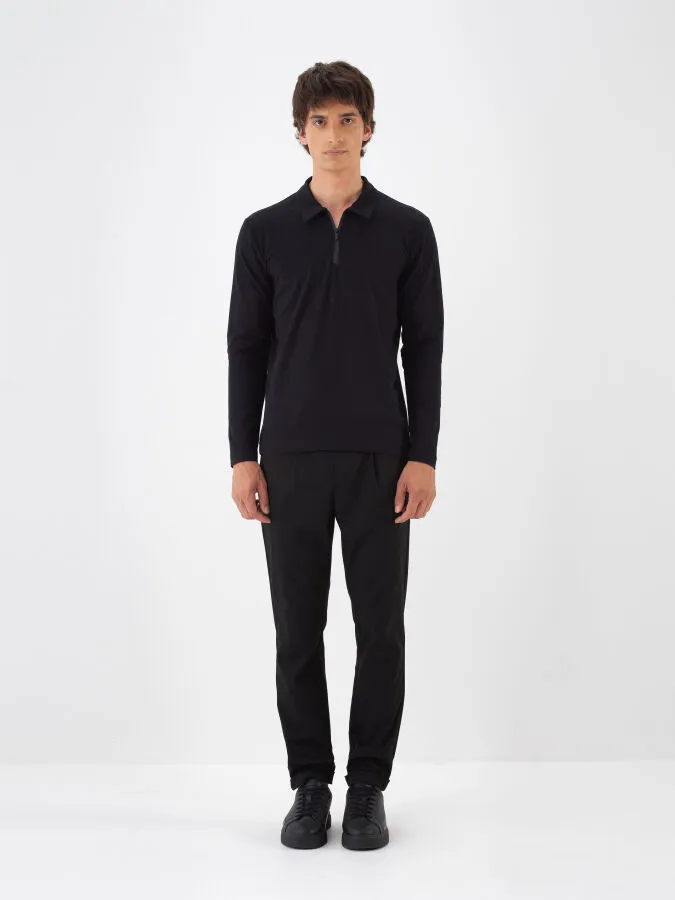 Modal Cotton Basic Polo Neck T-Shirt - Xint