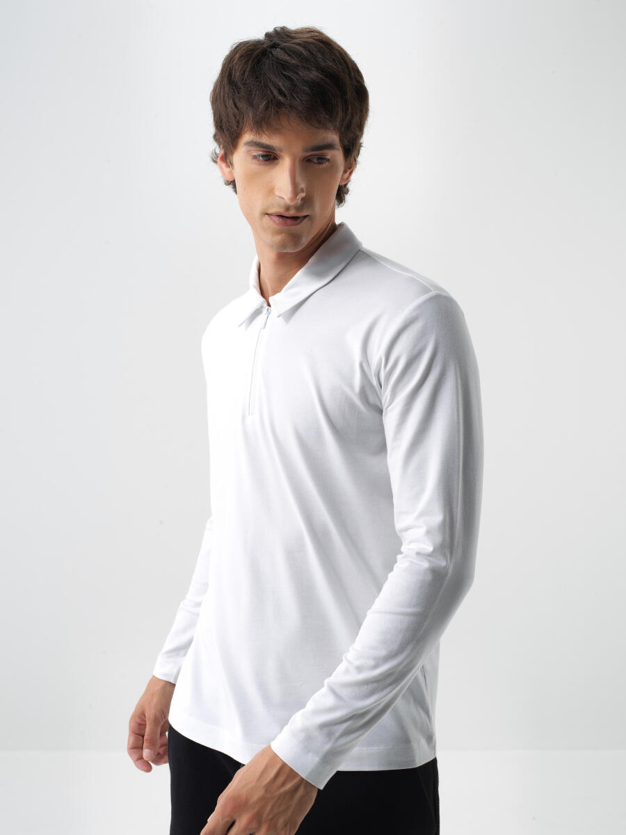 Modal Cotton Basic Polo Neck T-Shirt