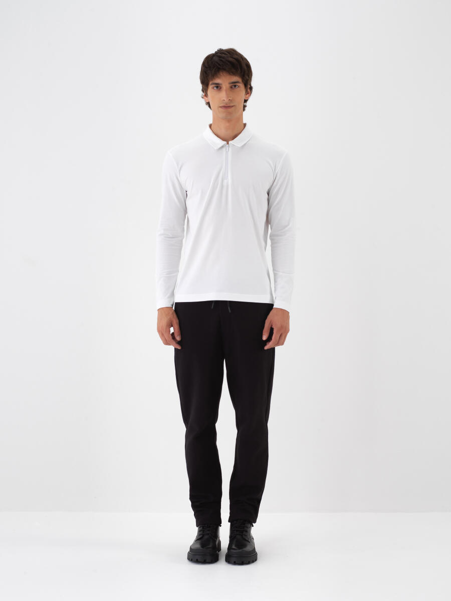 Modal Cotton Basic Polo Neck T-Shirt - 2