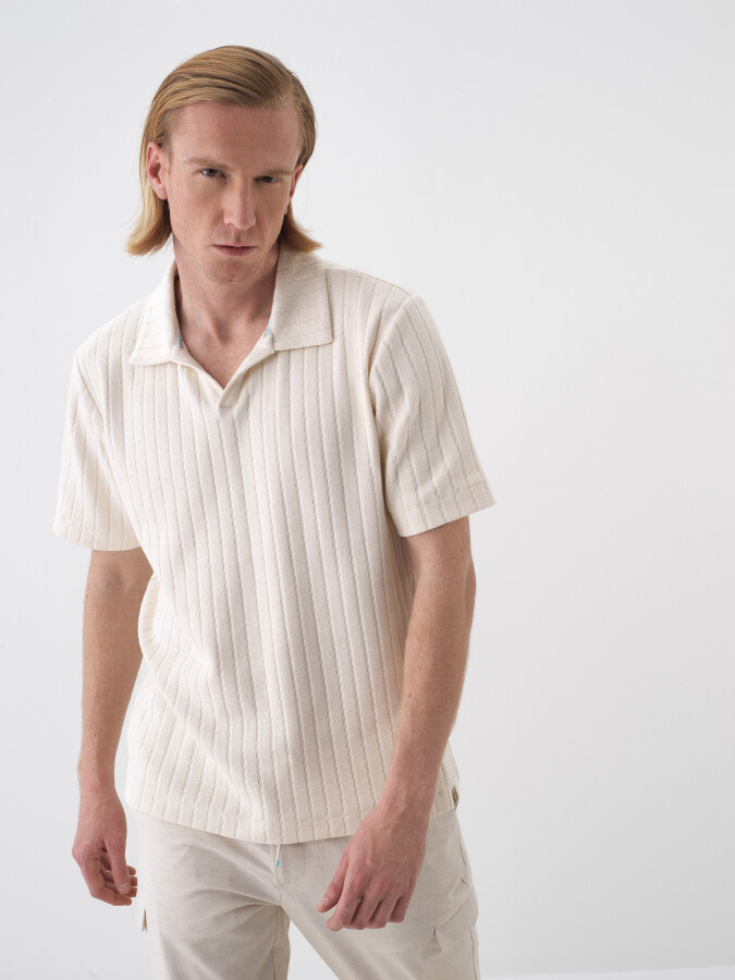 Natural Regular Fit Cotton T-Shirt - 1