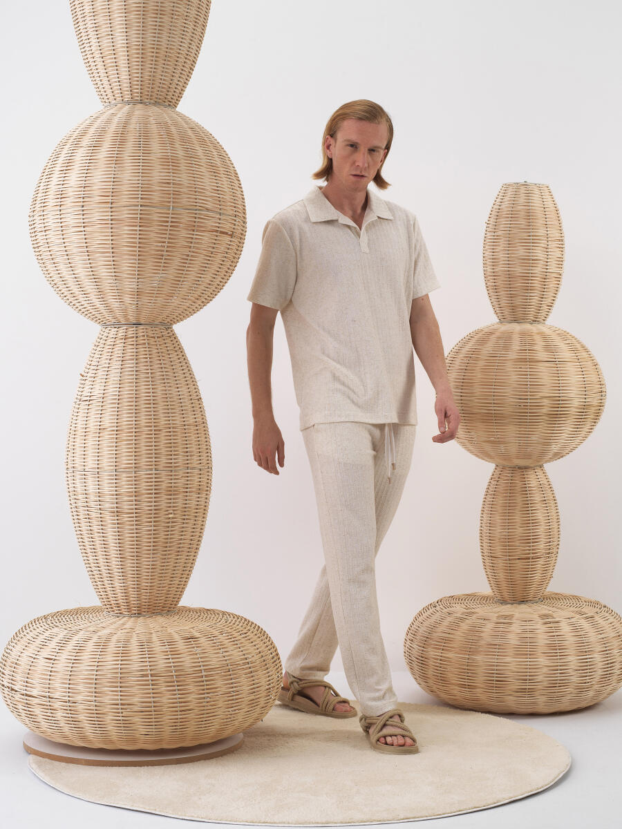 Natural Regular Fit Linen T-Shirt - 2