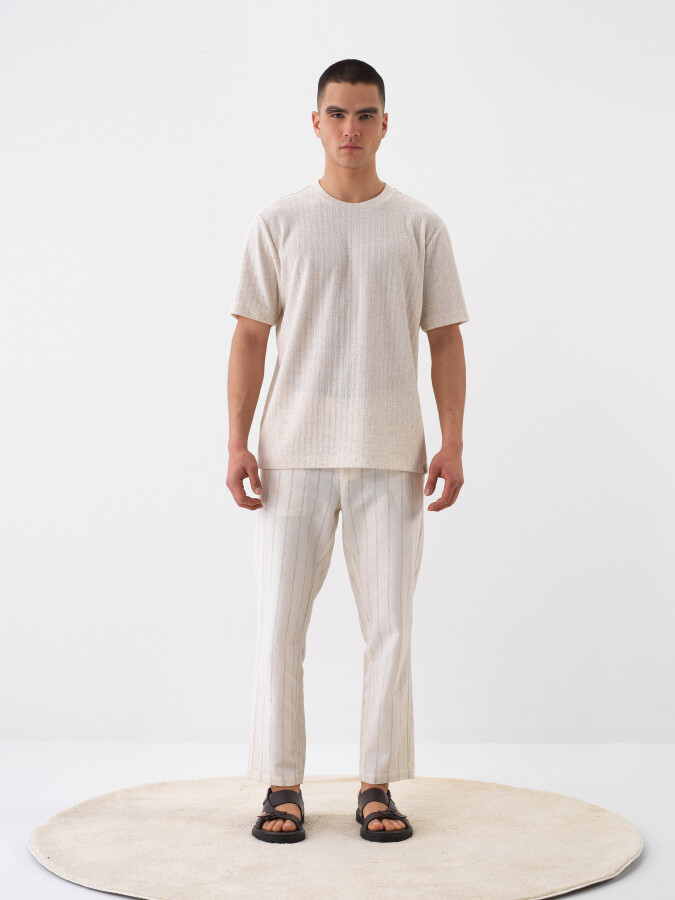 Natural Regular Fit Linen T-Shirt