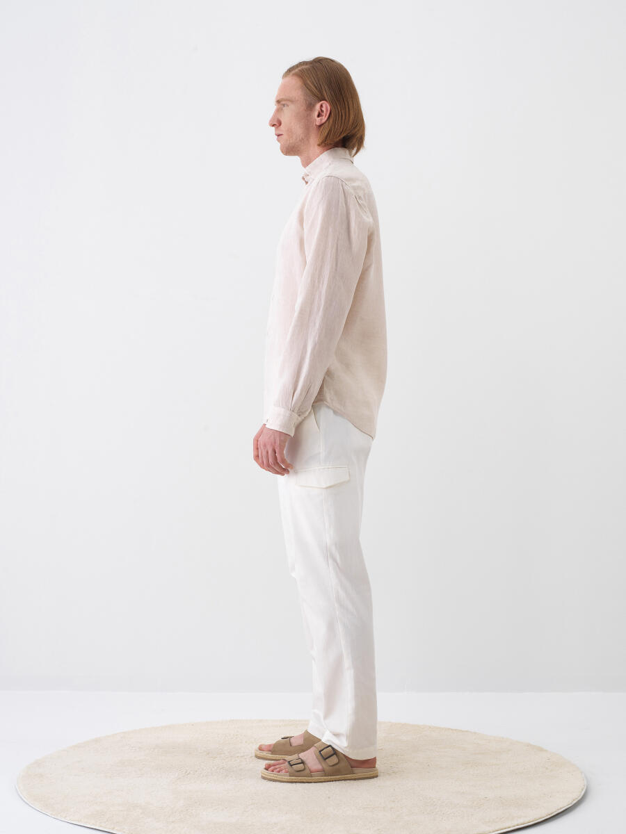 Natural Regular Fit Linen Shirt - 3