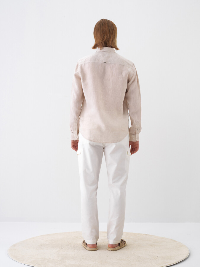 Natural Regular Fit Linen Shirt - 5