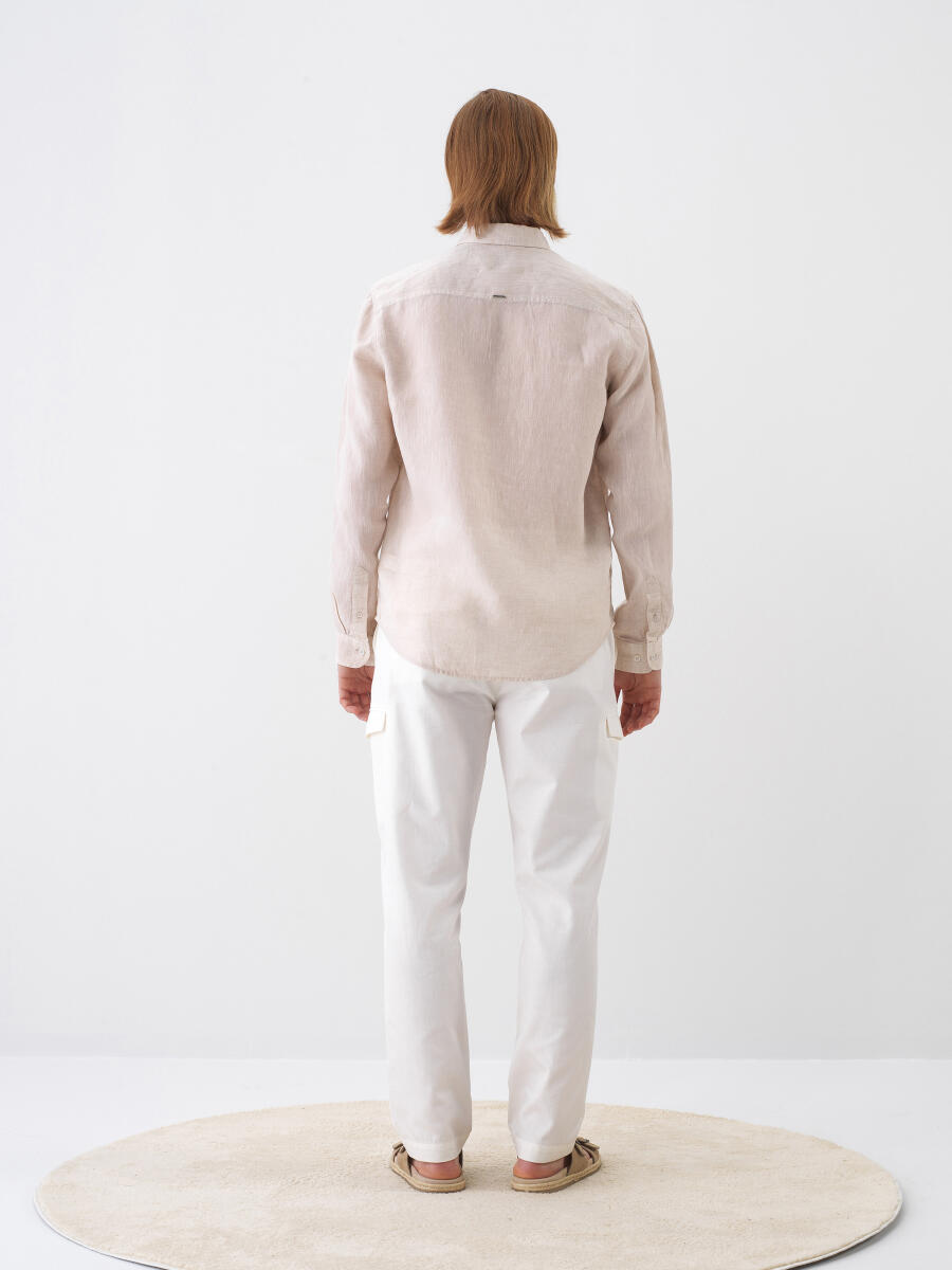Natural Regular Fit Linen Shirt - 5