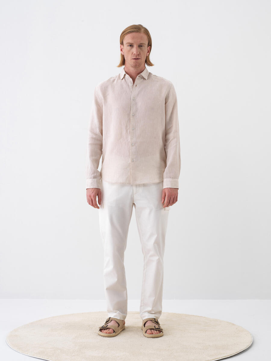Natural Regular Fit Linen Shirt - 2