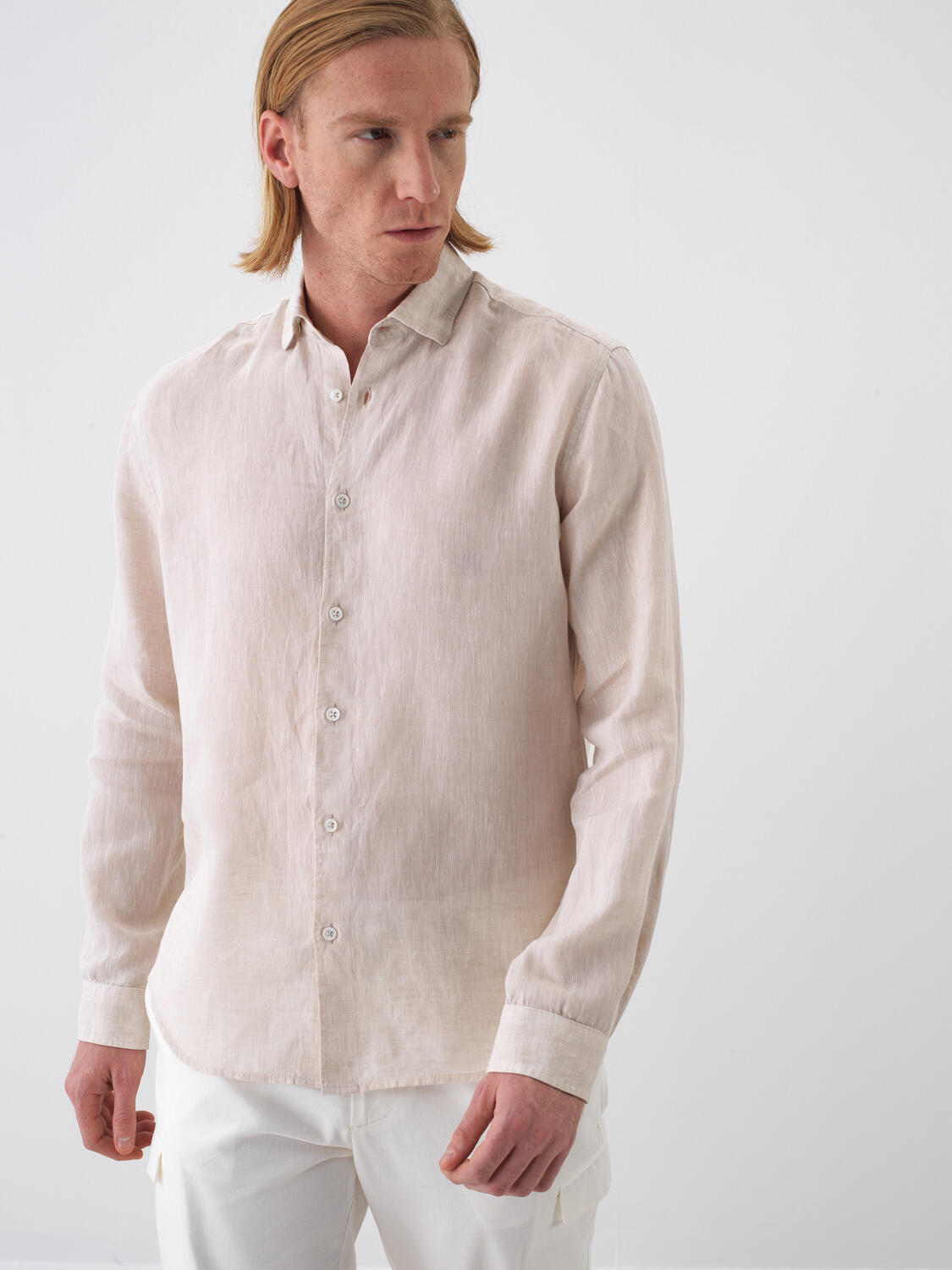 Natural Regular Fit Linen Shirt - 1