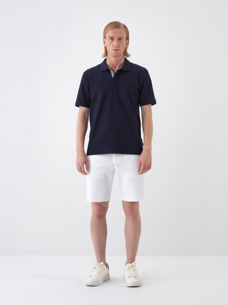 Navy Blue Regular Fit Cotton T-Shirt - 2